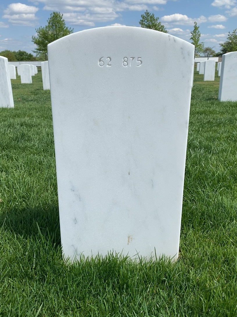 Back of headstone — William Hammond Pindell