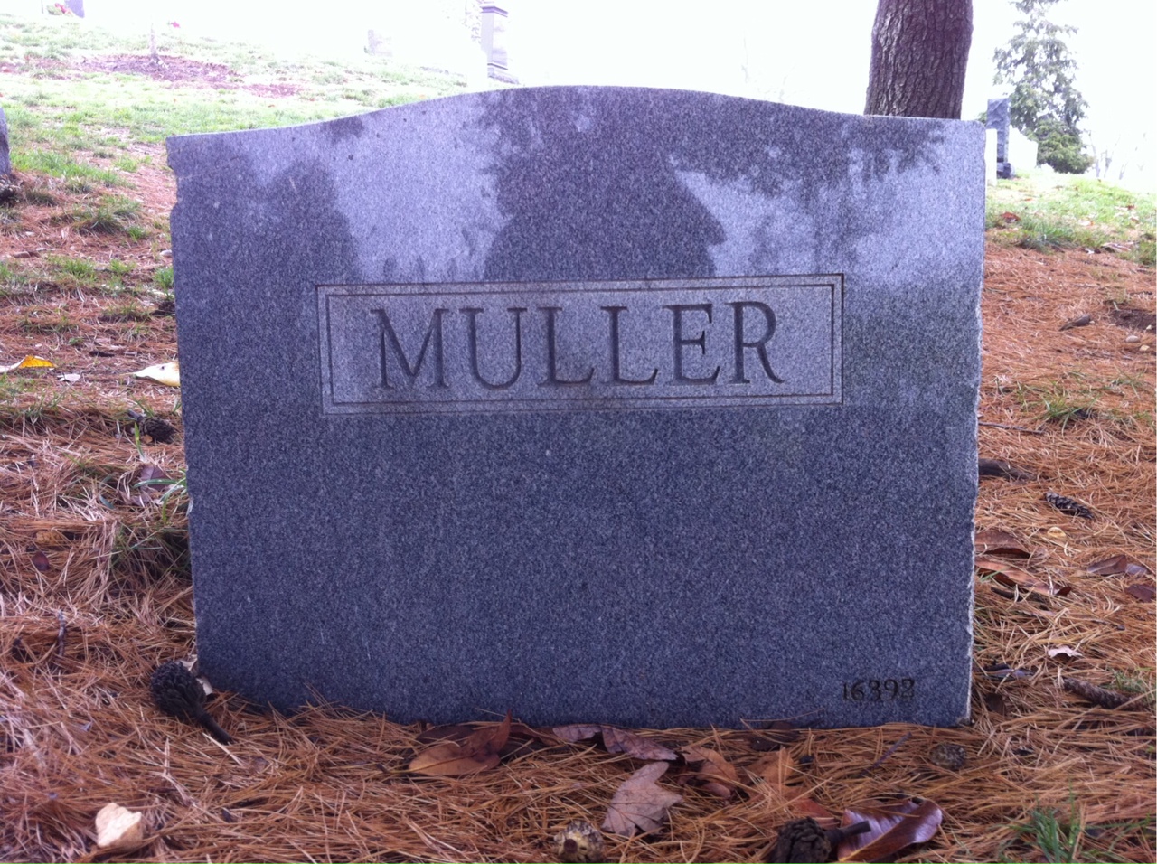 Back of headstone — Ellsworth Muller