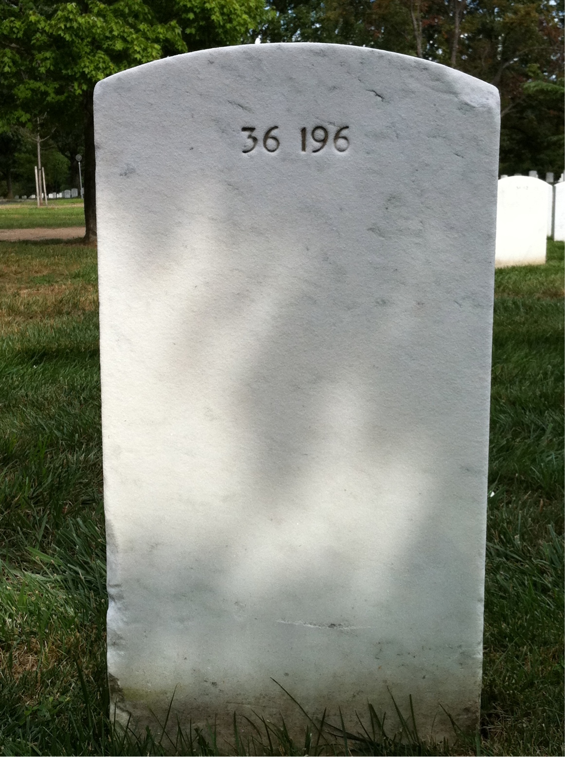 Back of headstone — Hugh Awtrey