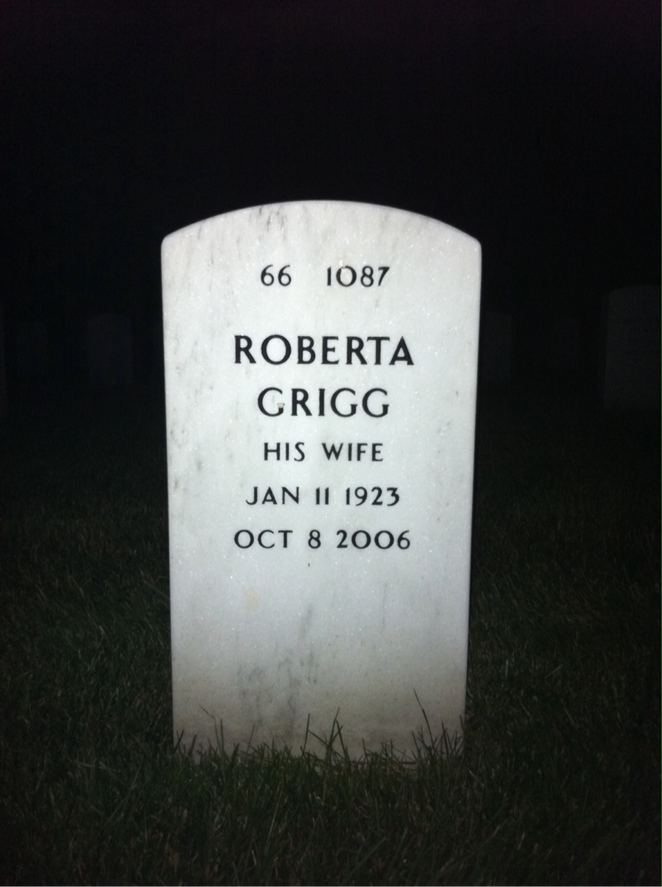 Back of headstone — Matthew Harrison