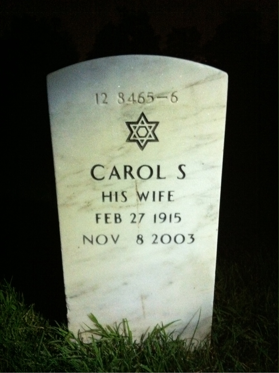 Back of headstone — Rodger Morris