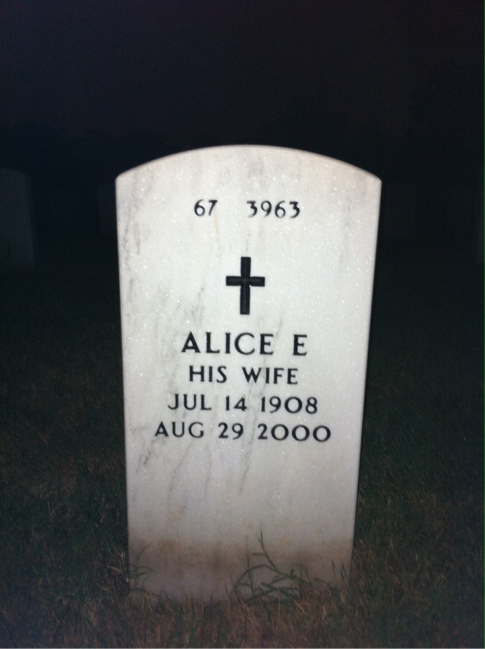 Back of headstone — Erik Ortmann