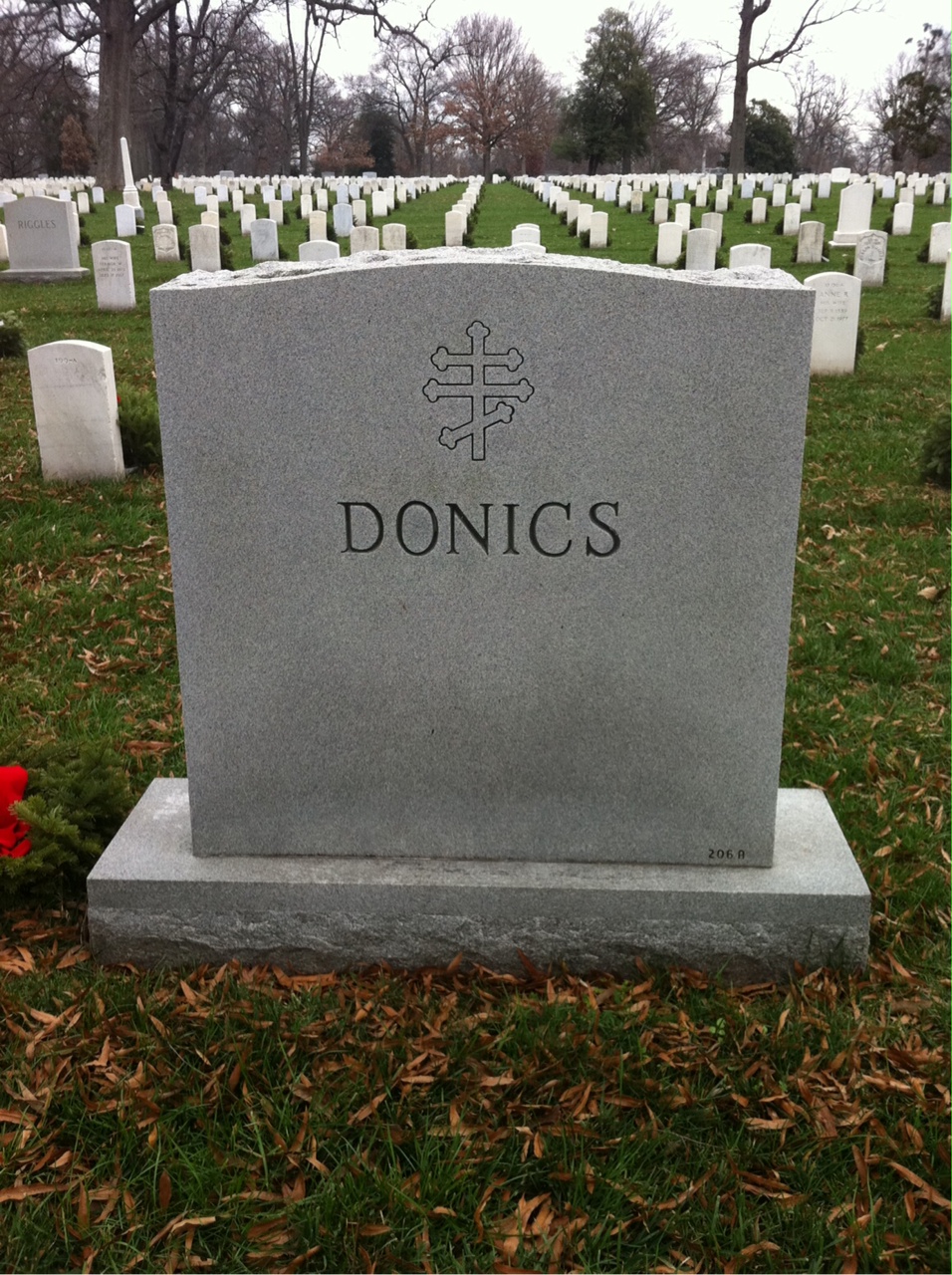 Back of headstone — William Donics