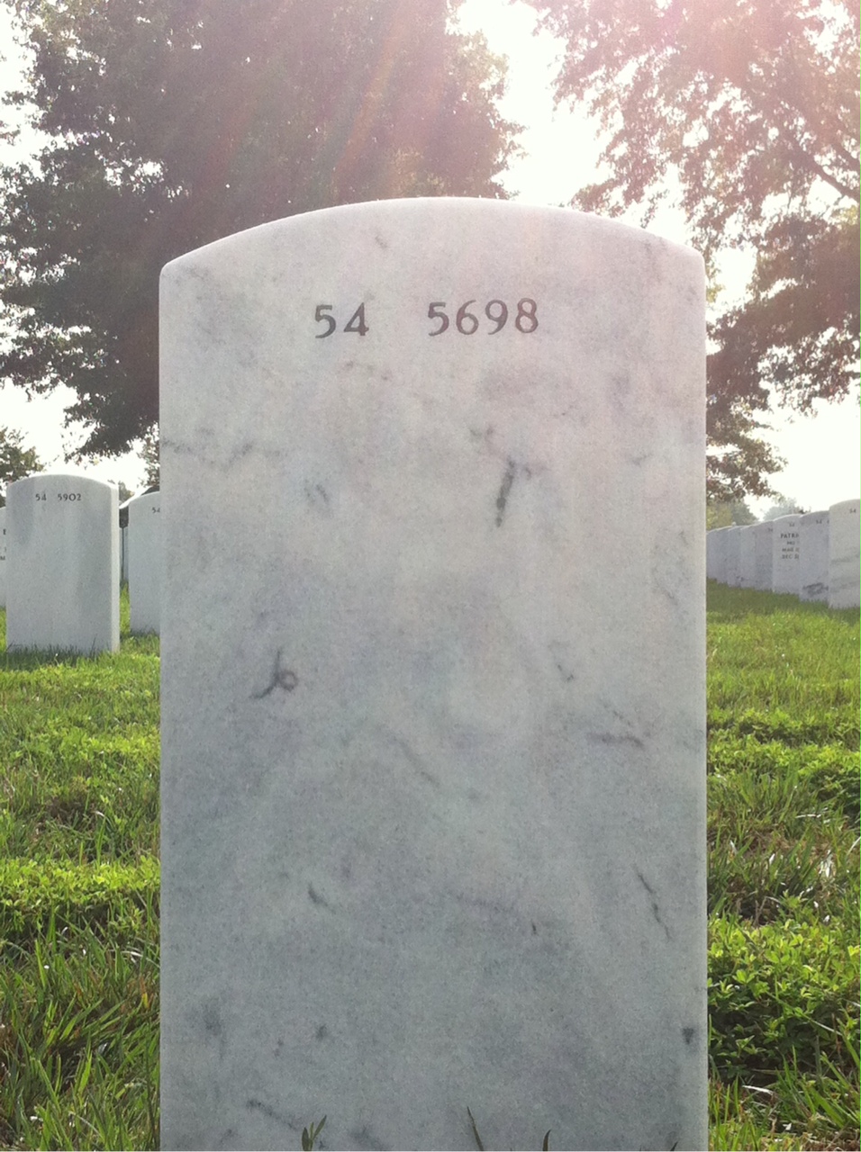 Back of headstone — James Easterling