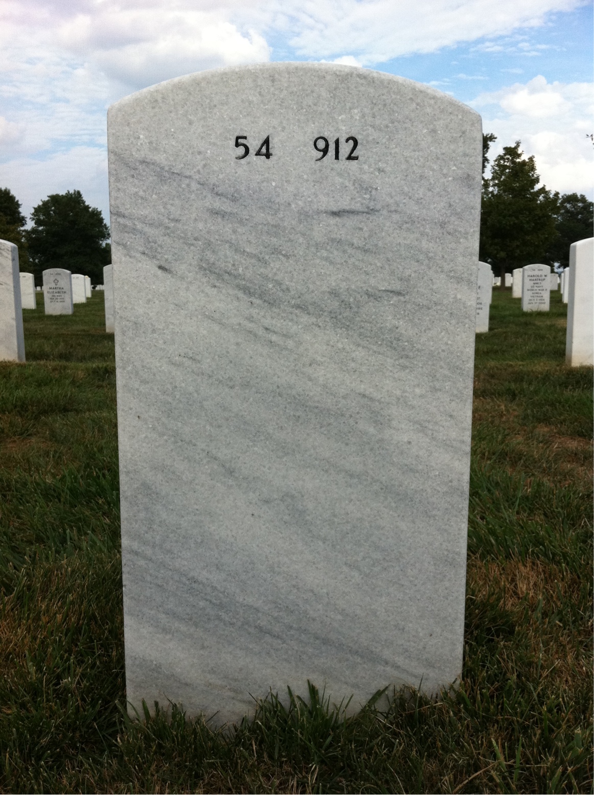 Back of headstone — Howard Thompson