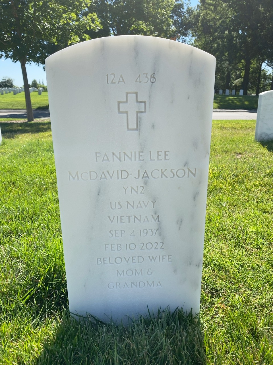 Back of headstone — Wayne R Jackson