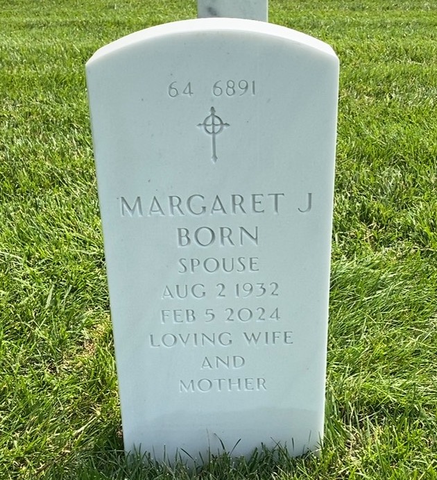Back of headstone — Waldo Born