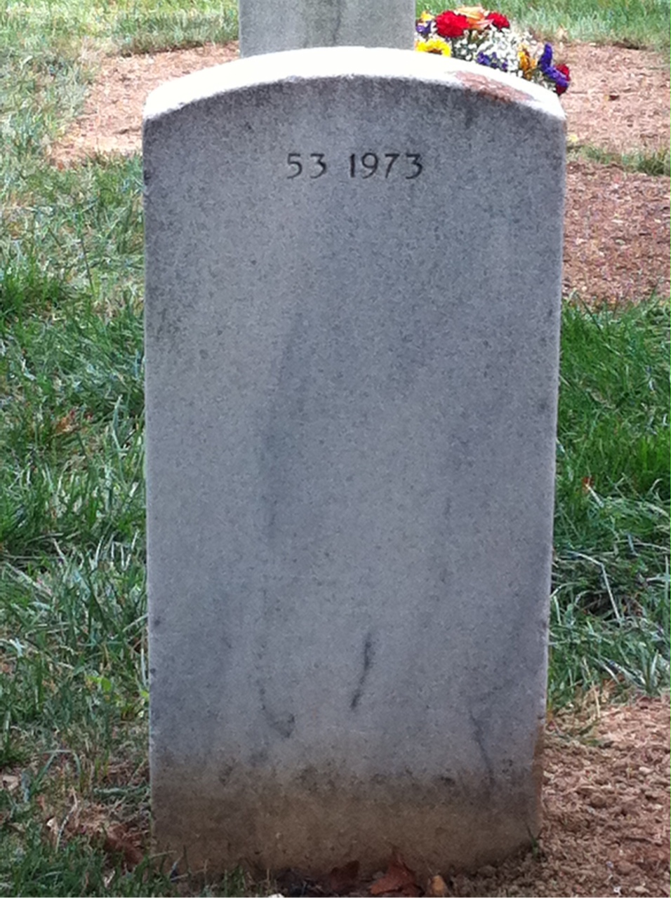 Back of headstone — Richard Avery