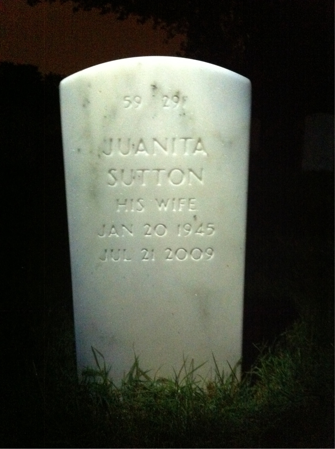 Back of headstone — Bobby Terry