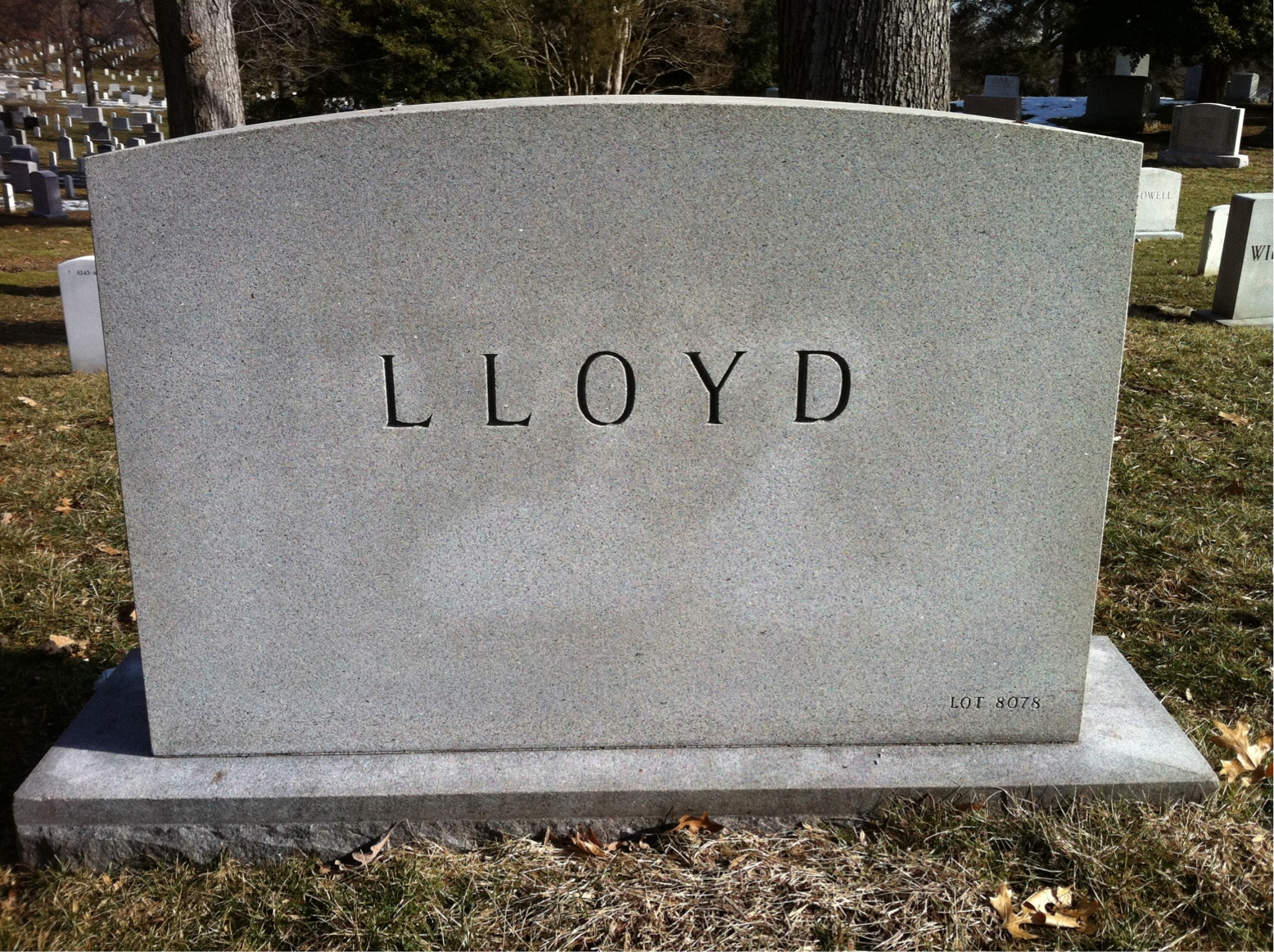 Back of headstone — Eli Lloyd