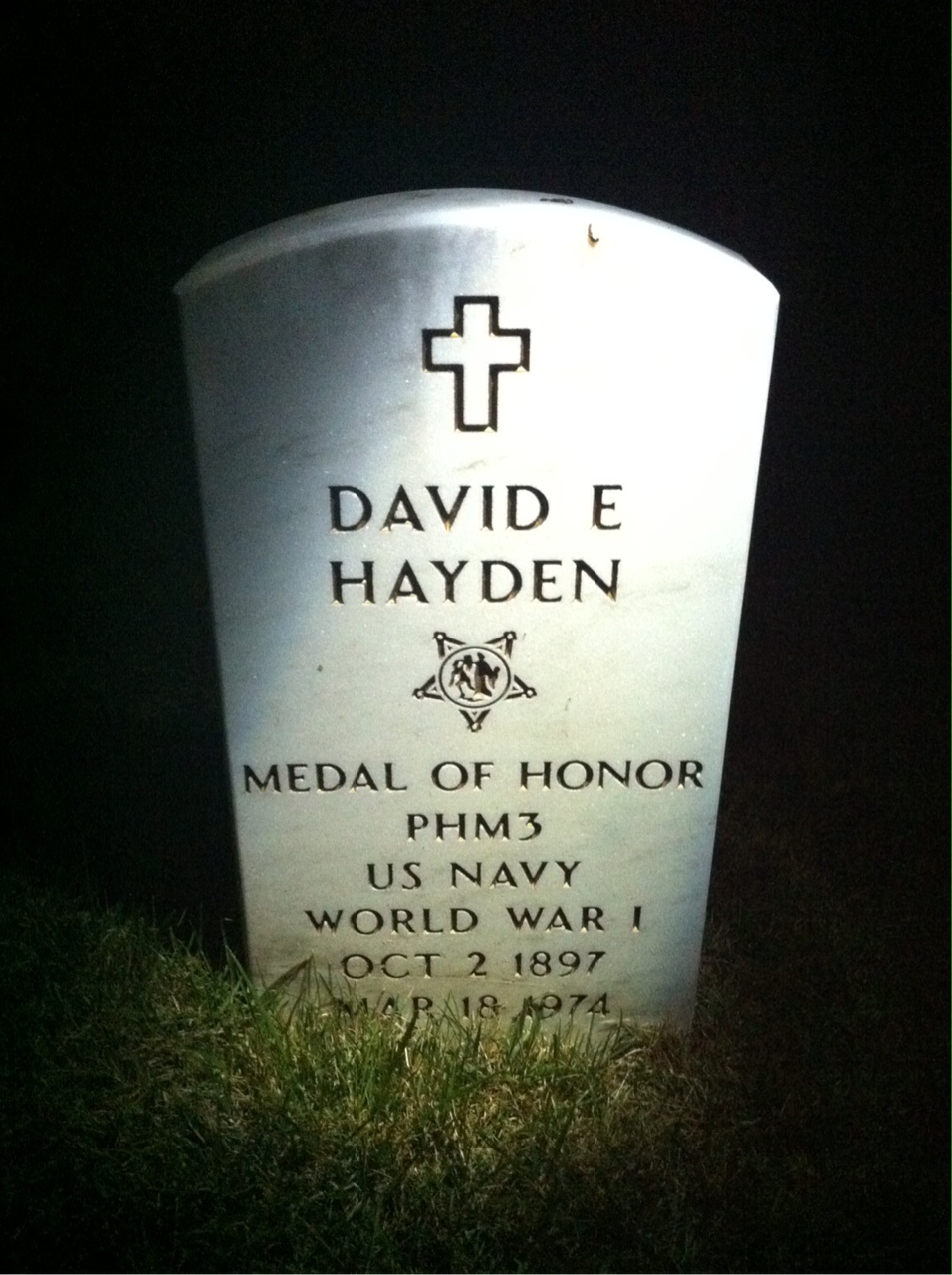 Headstone of David E. Hayden