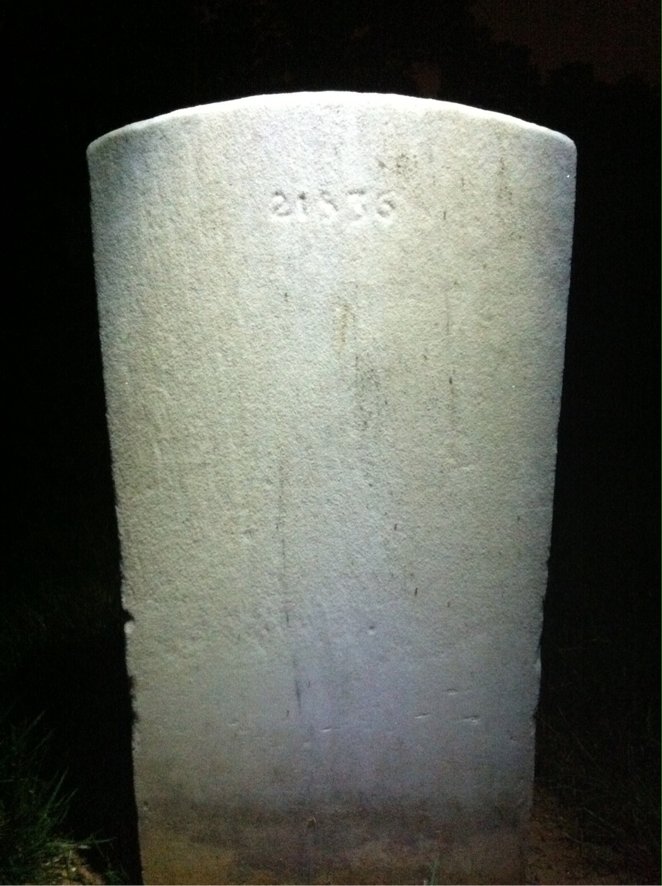 Back of headstone — Benjamin Alexander