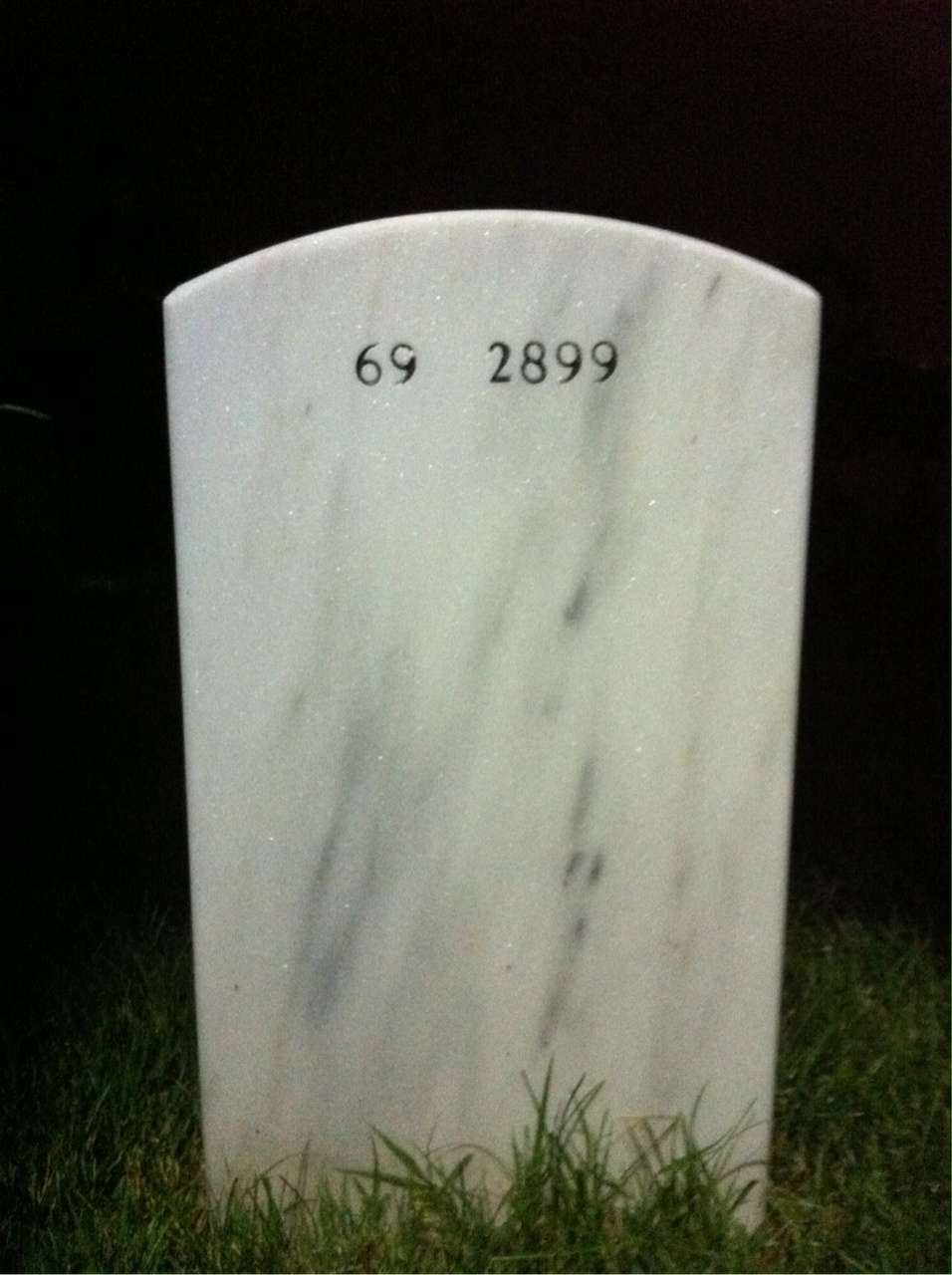 Back of headstone — Vale Turney