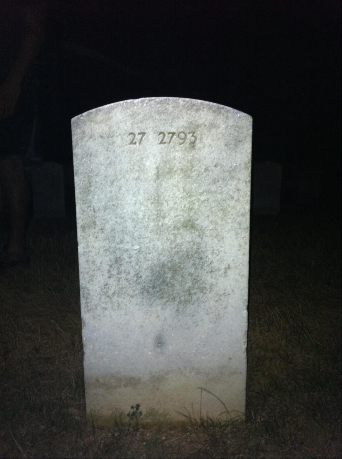 Back of headstone — Robert Adams