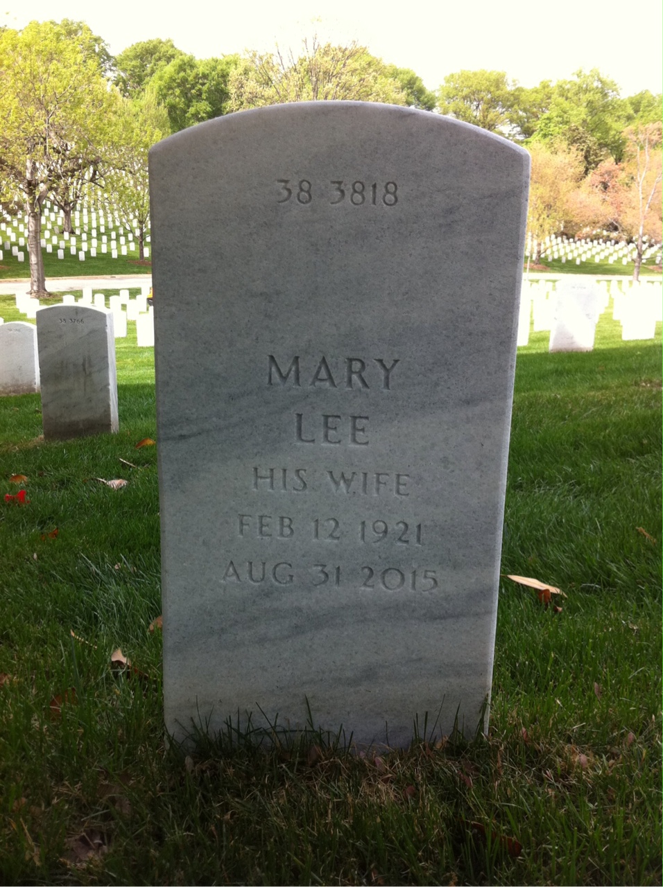 Back of headstone — Ashley Corley