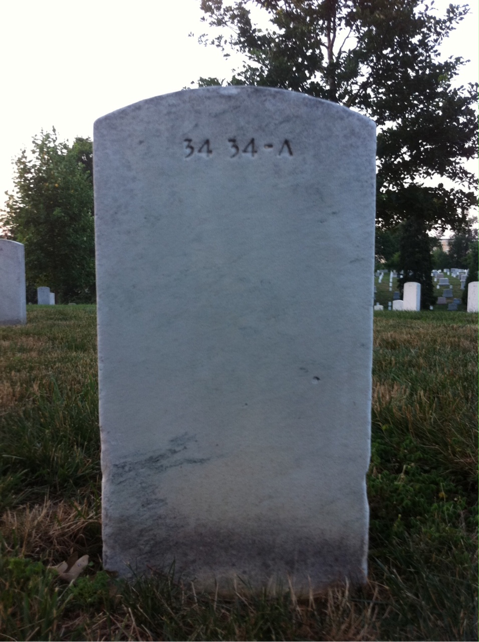 Back of headstone — Mary Anderson