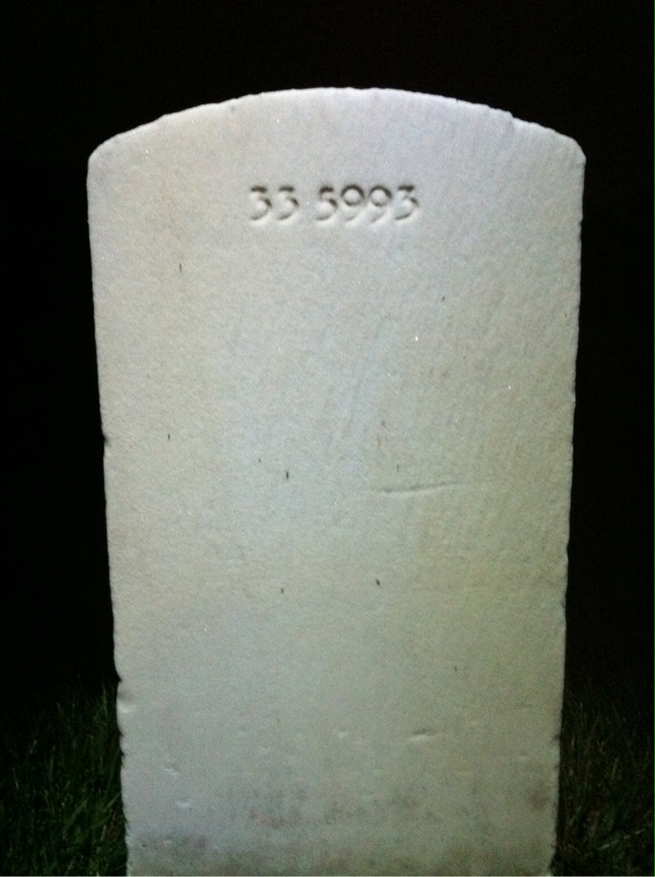 Back of headstone — Thomas Mull