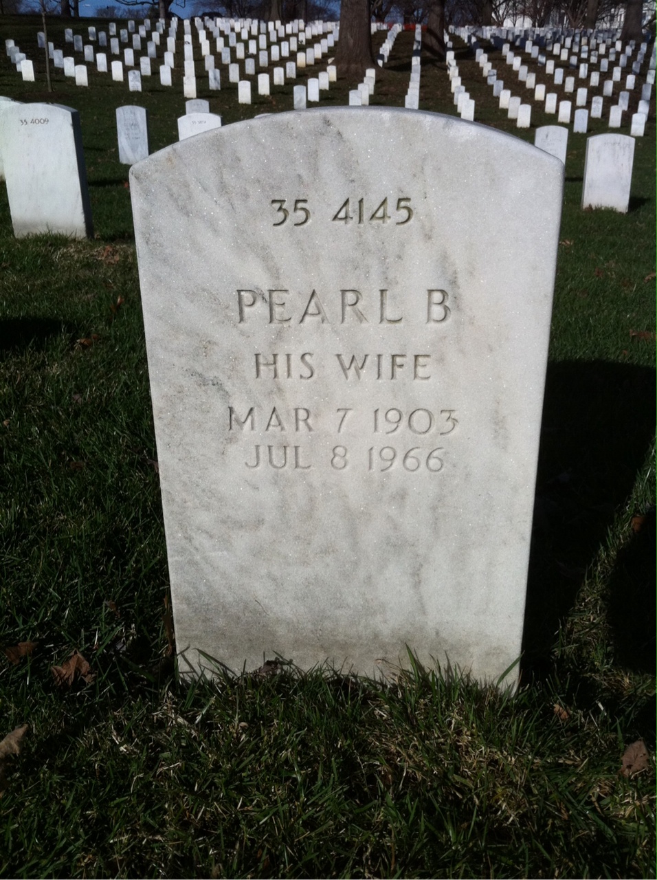 Back of headstone — Joseph Botts