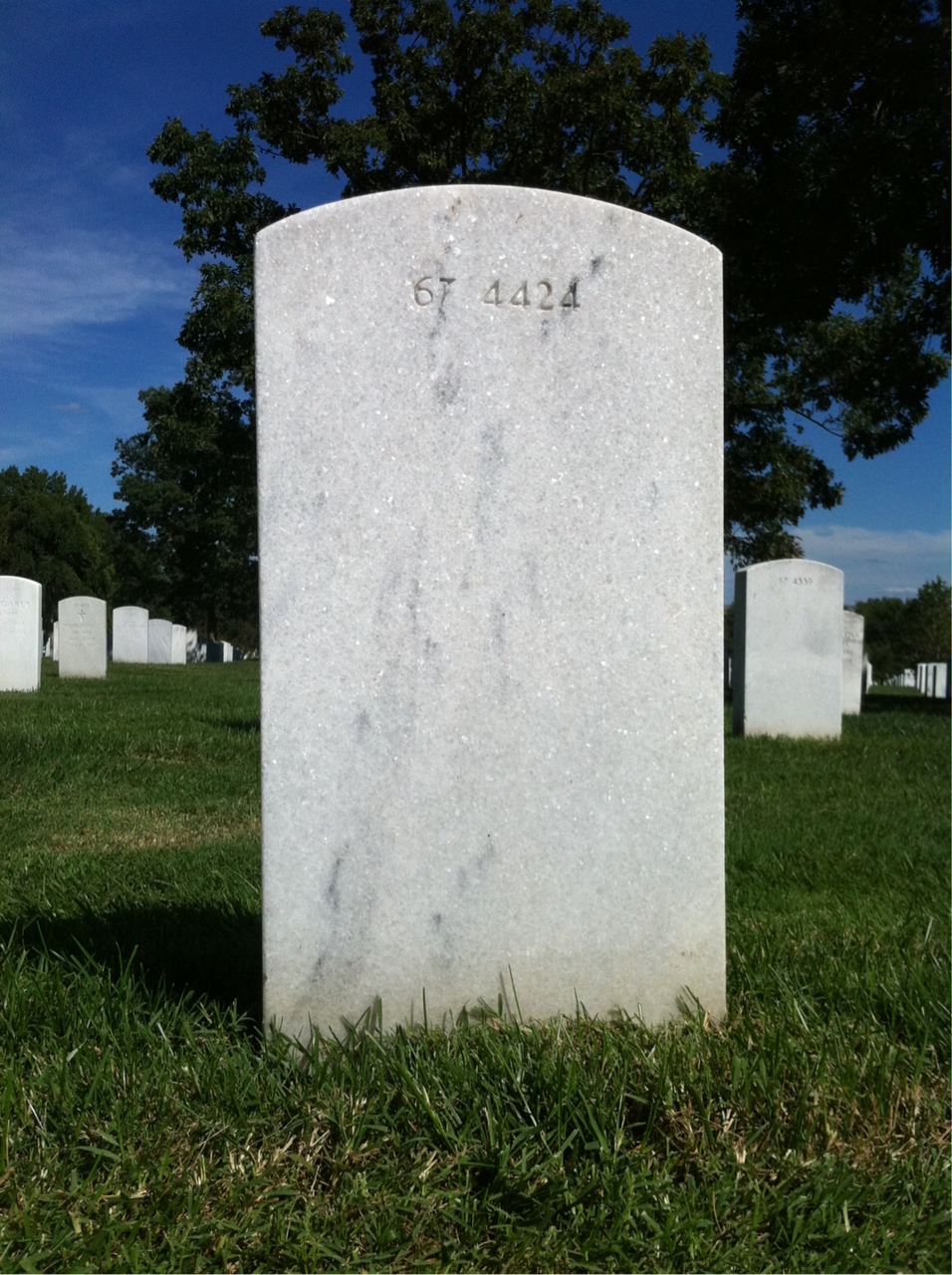 Back of headstone — Frank Baroni