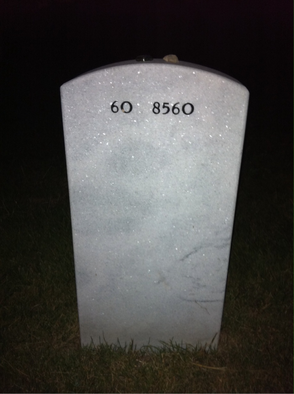 Back of headstone — Hugh Socks