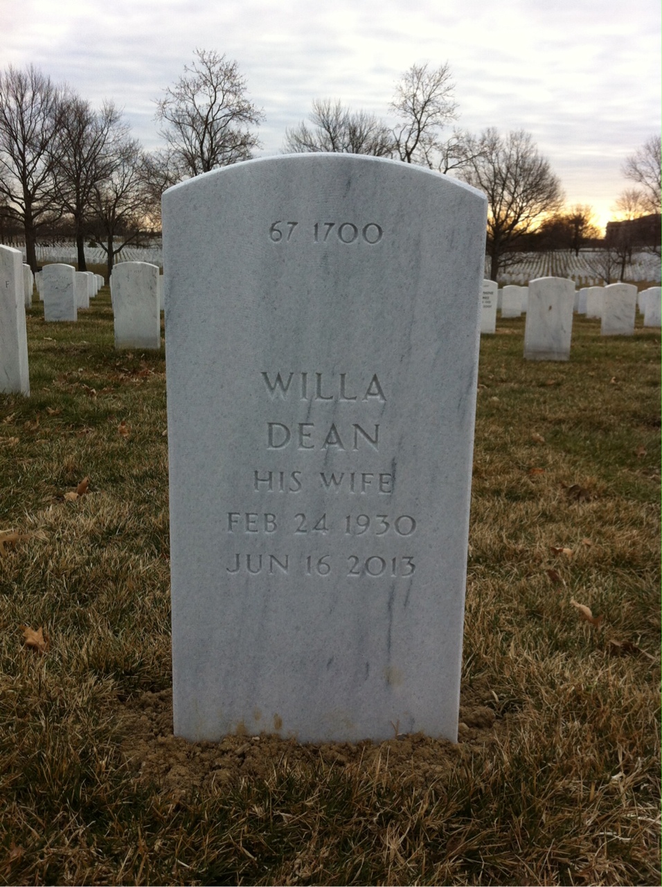 Back of headstone — William Miller