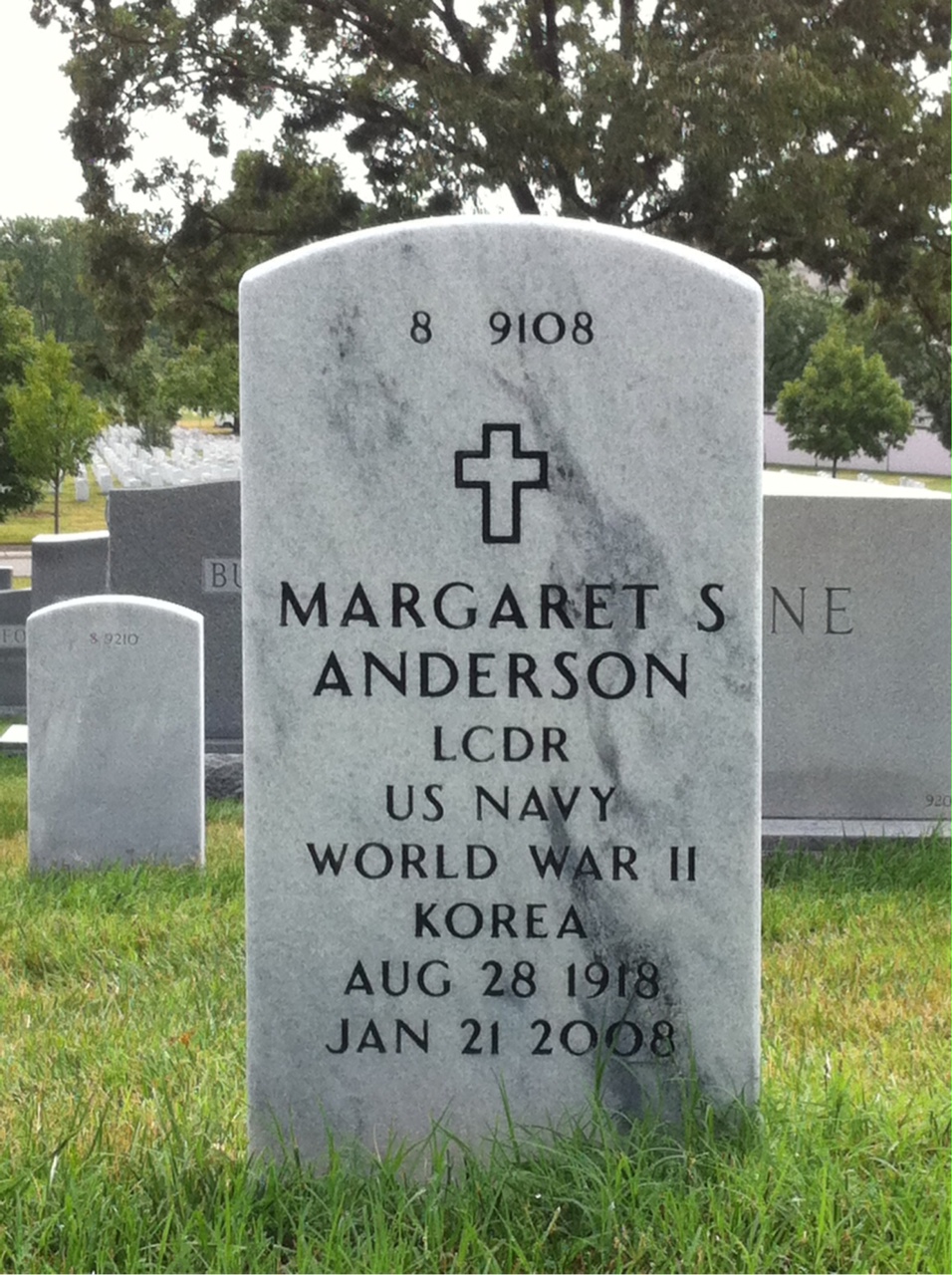 Back of headstone — Margaret Anderson