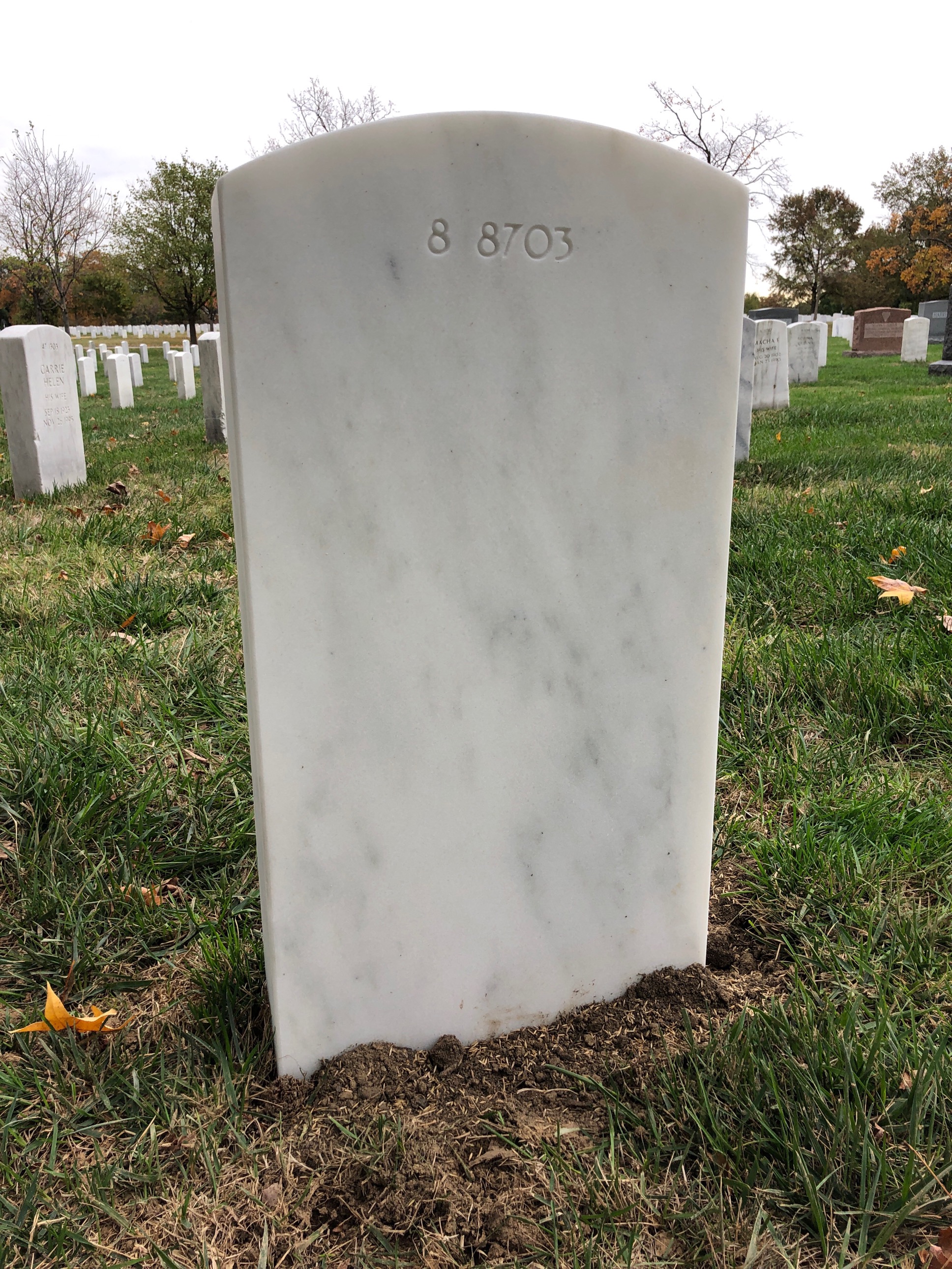 Back of headstone — Michael Alvarado