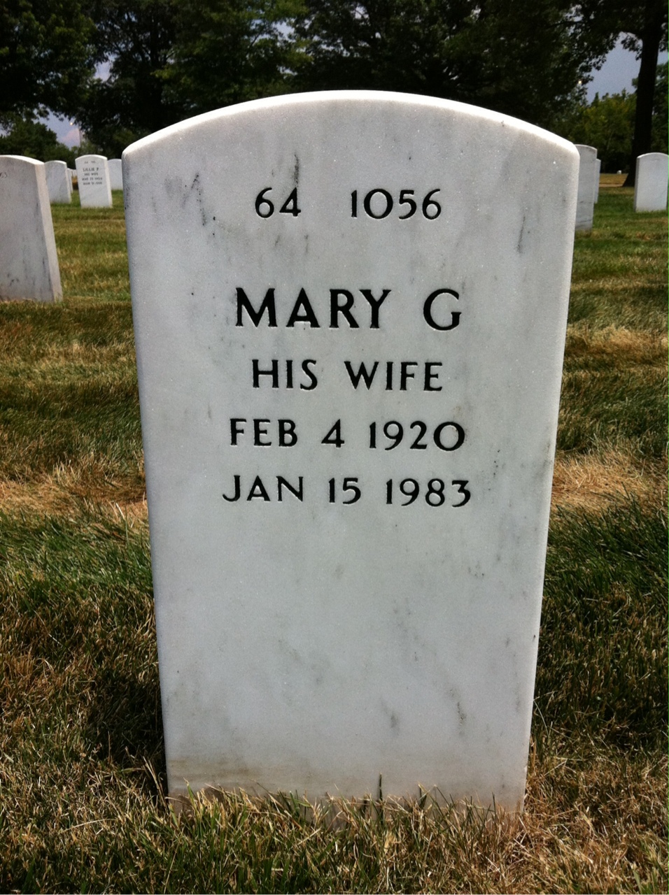 Back of headstone — Lowell Reade