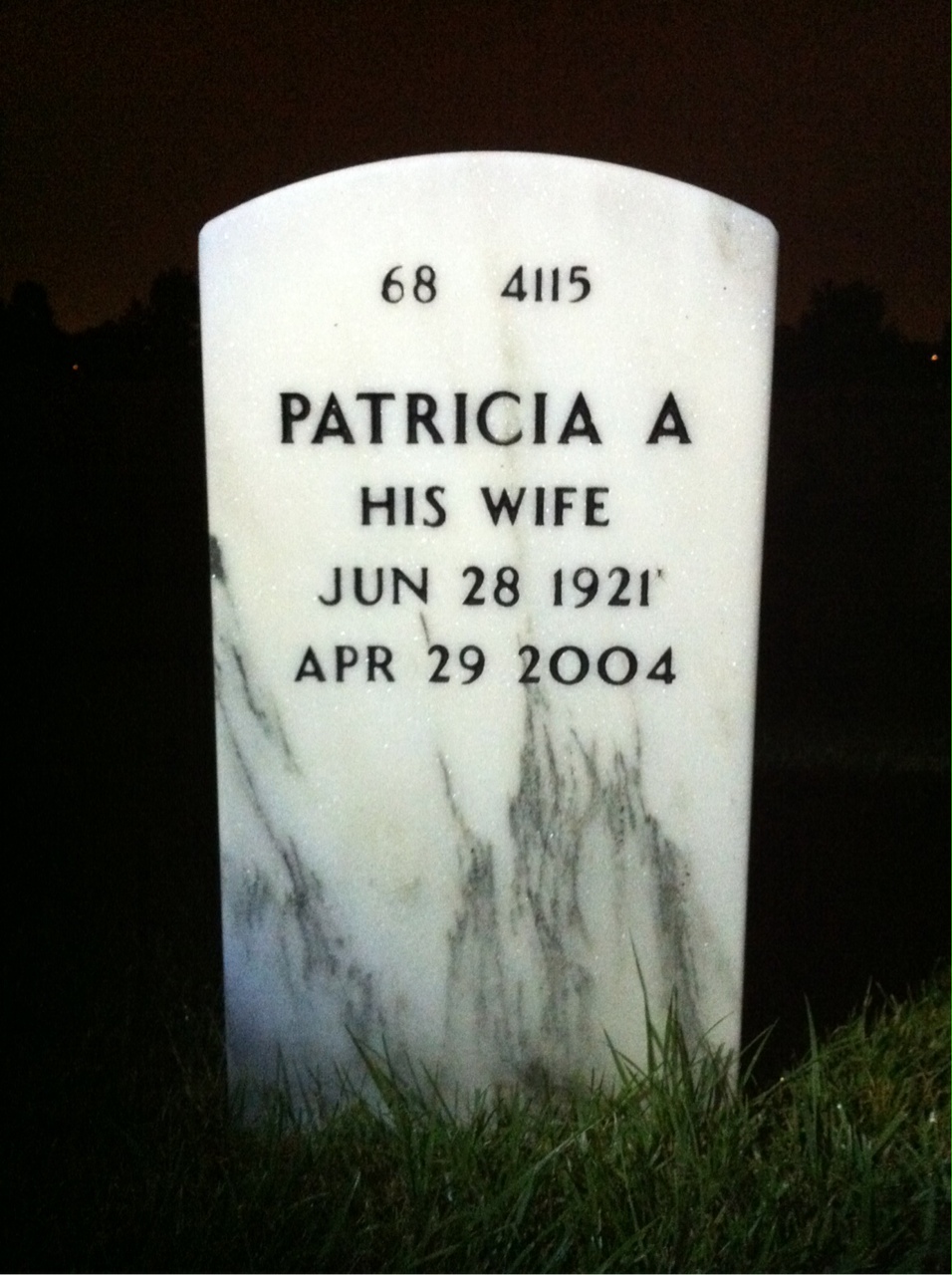 Back of headstone — Charles Henderson