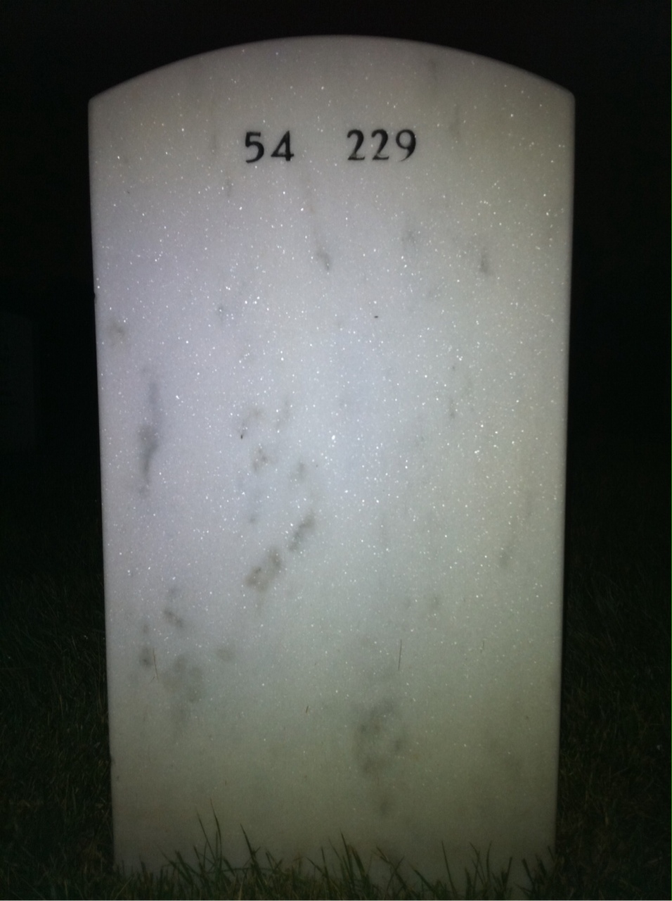 Back of headstone — James Shreeves