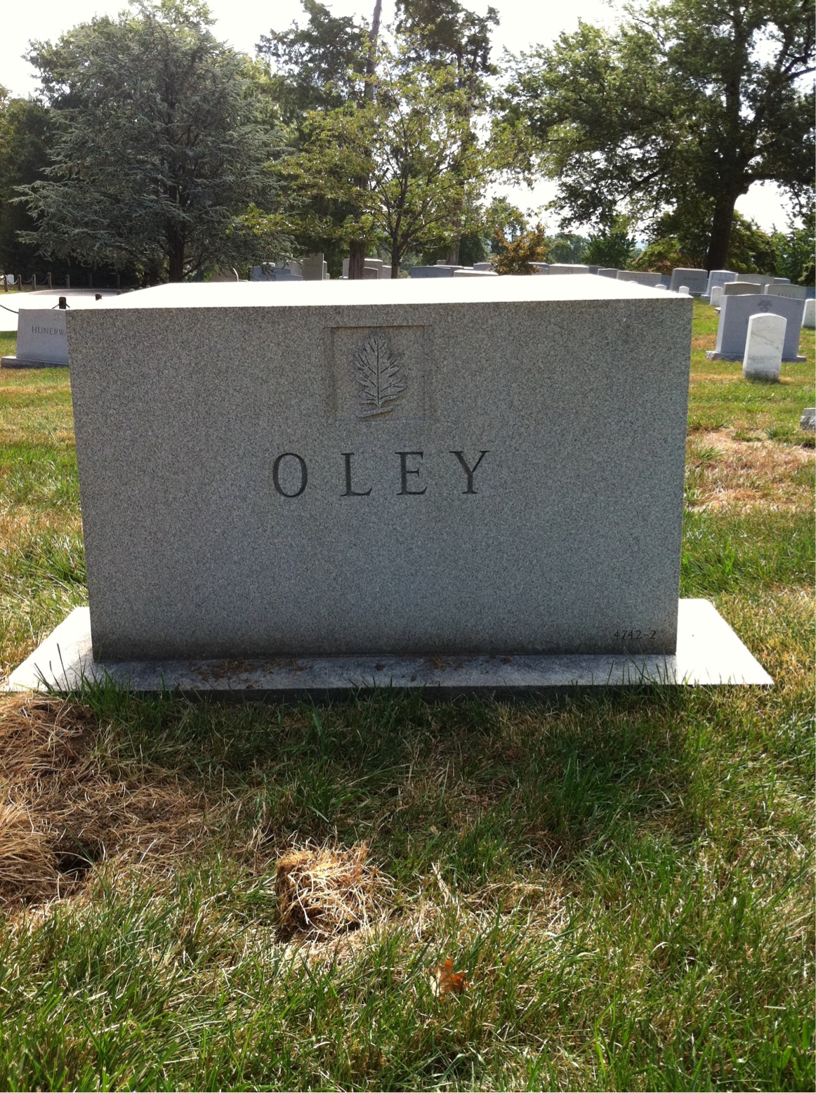 Back of headstone — John Oley