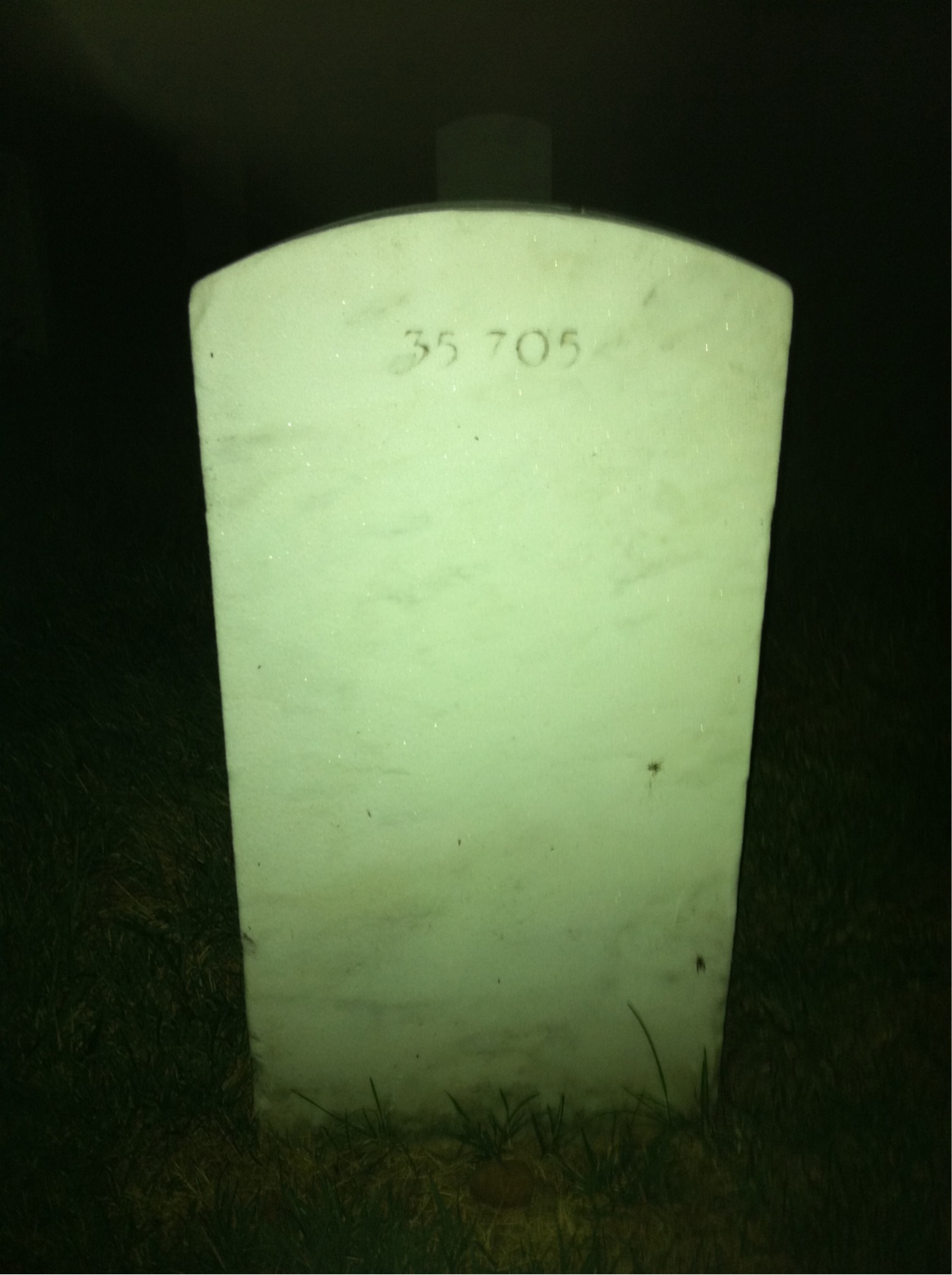 Back of headstone — William Mitchell