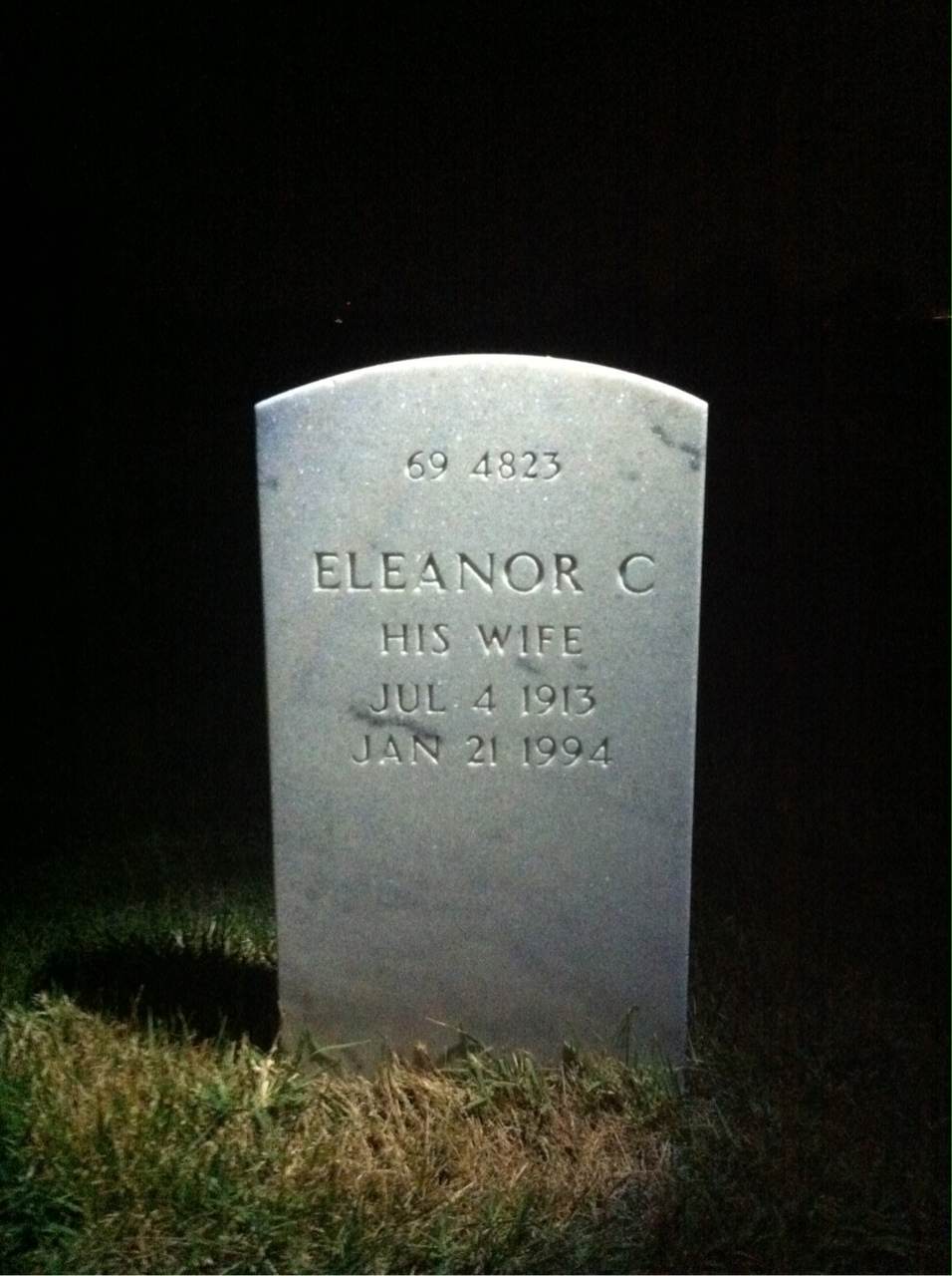 Back of headstone — Eleanor Ballard