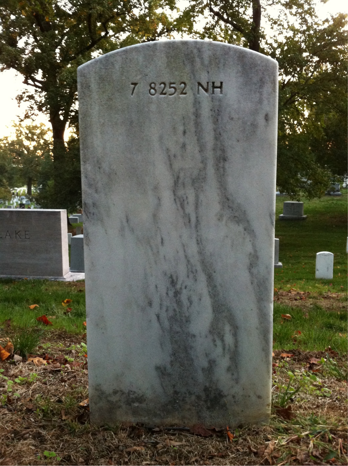 Back of headstone — Marie Abell