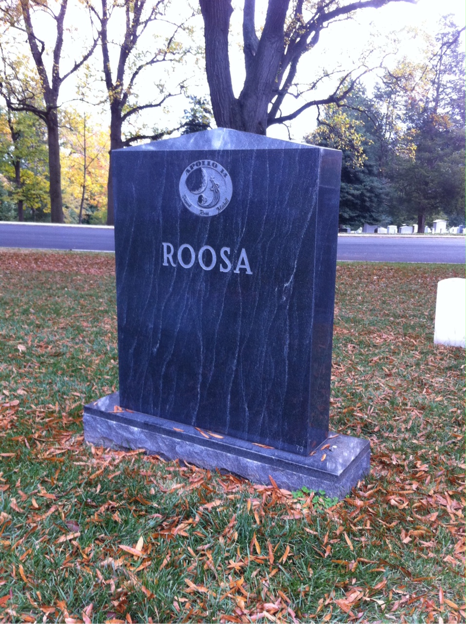 Back of headstone — Stuart Roosa