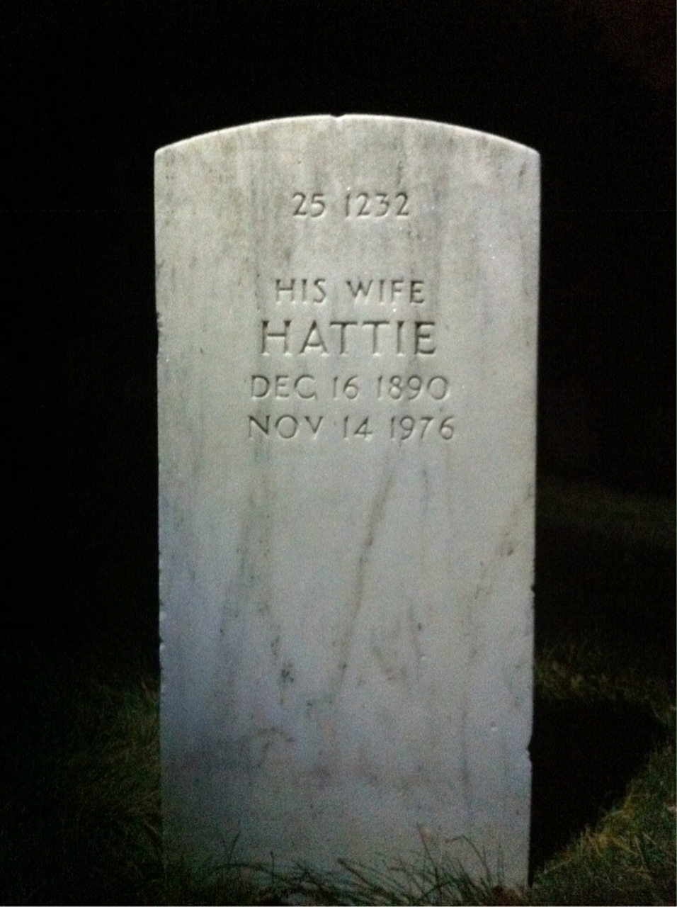 Back of headstone — Clarence Muse