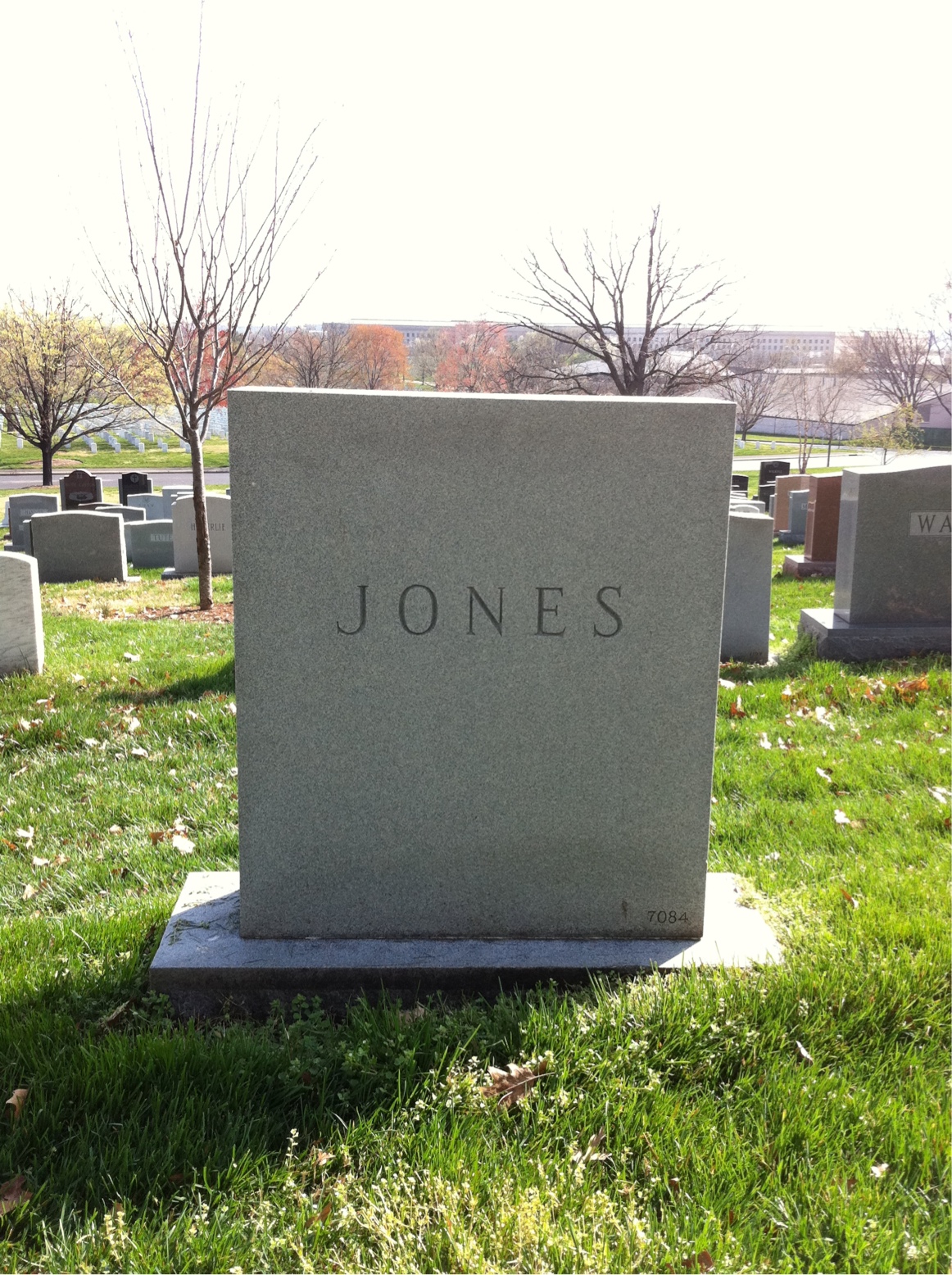 Back of headstone — Homer Jones