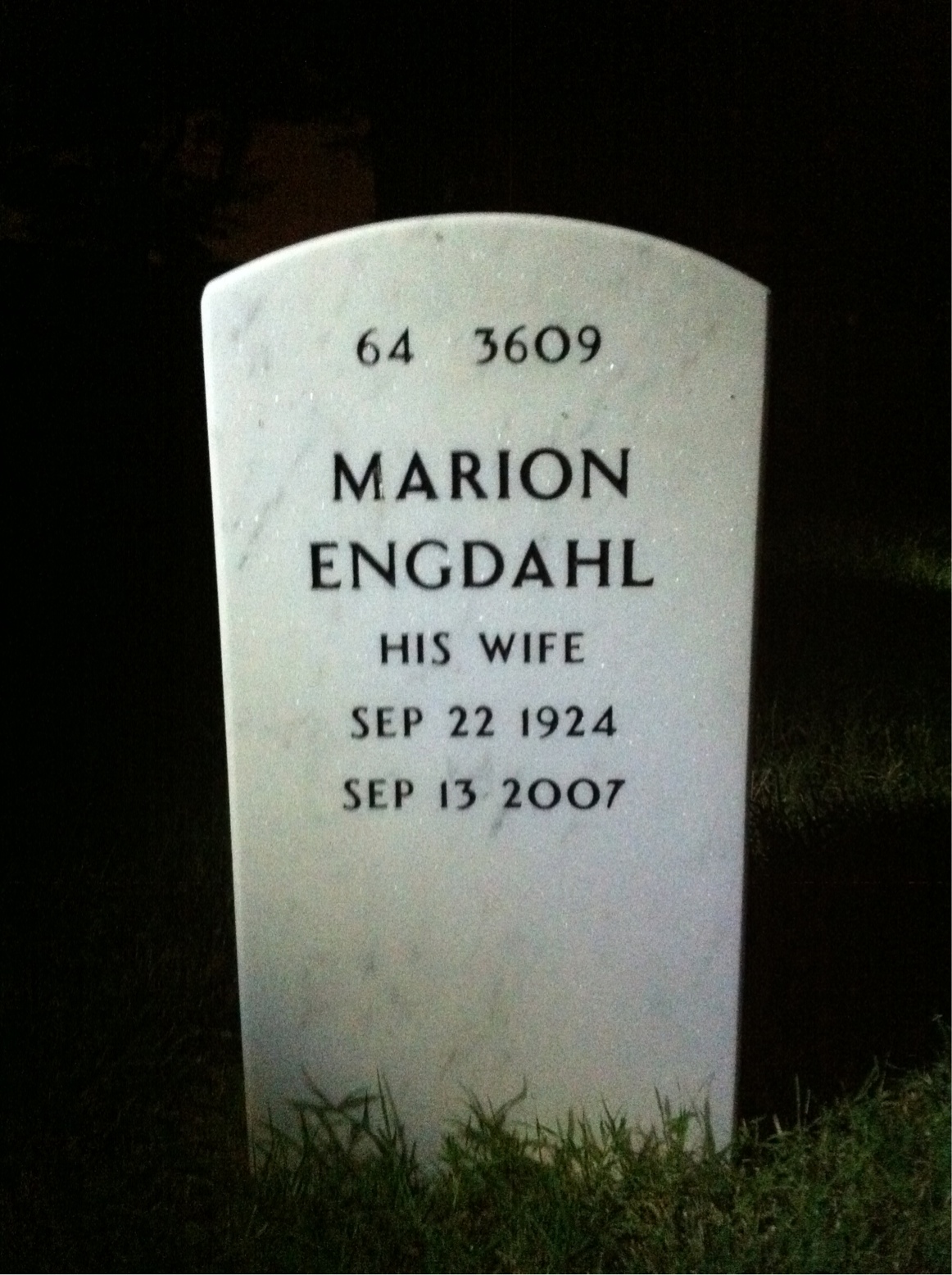 Back of headstone — Brenton Ramsey