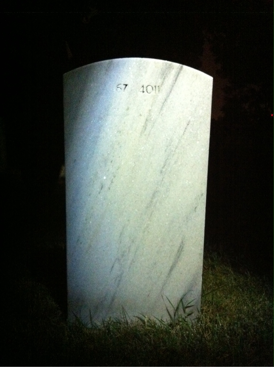 Back of headstone — Harry Archer