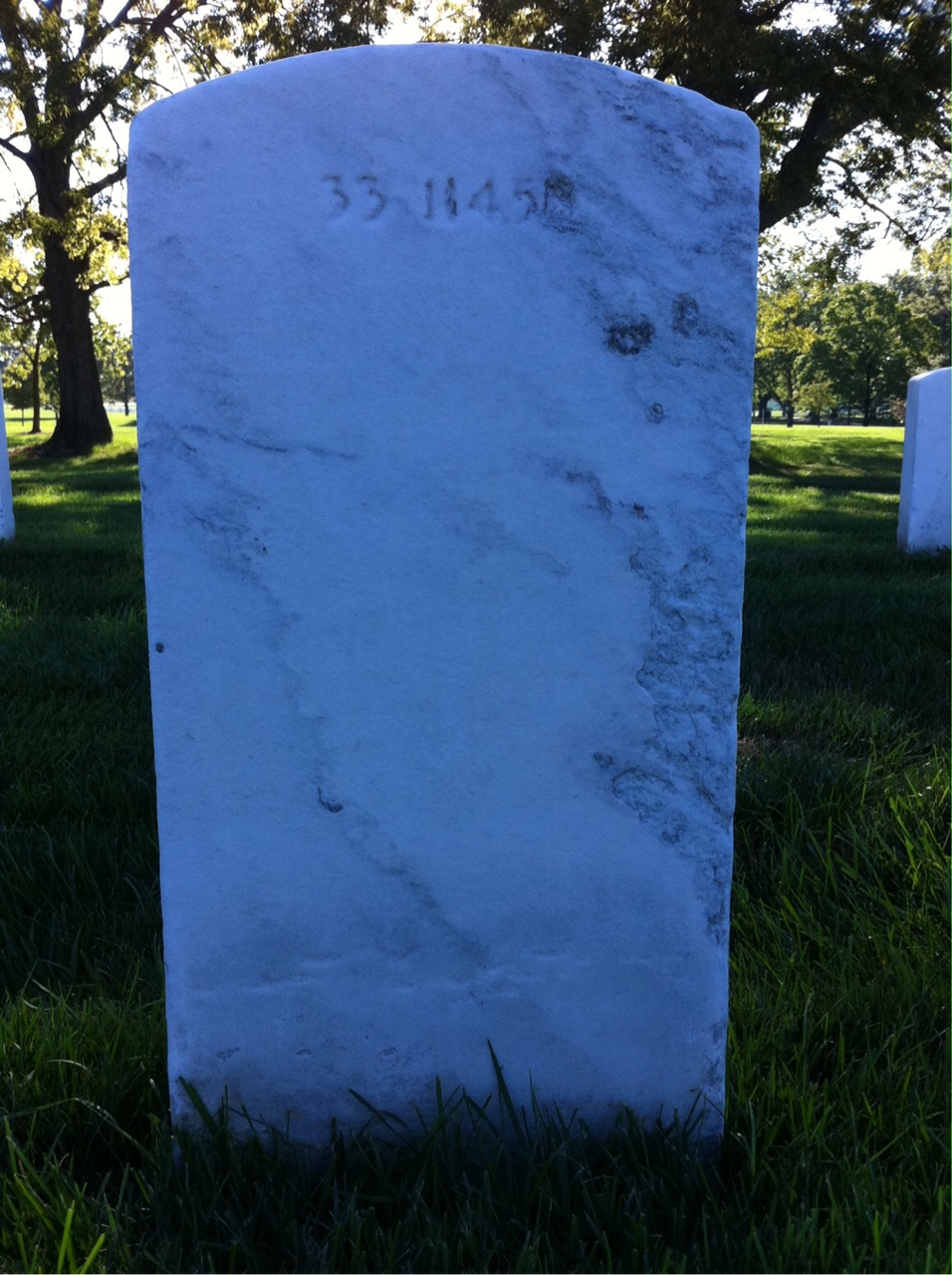 Back of headstone — Harriet Aldrich