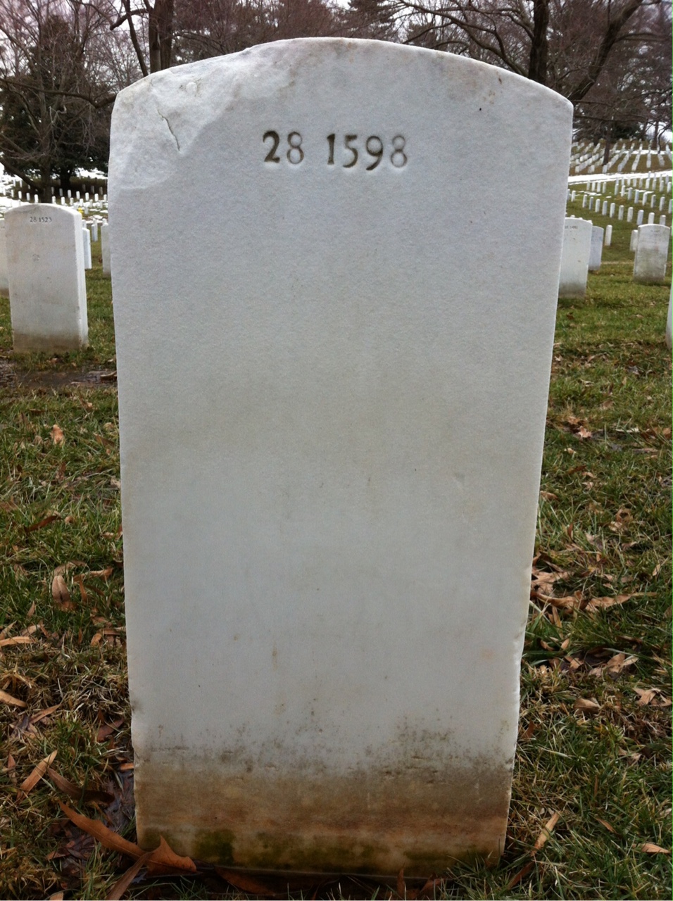 Back of headstone — Earl Anderson