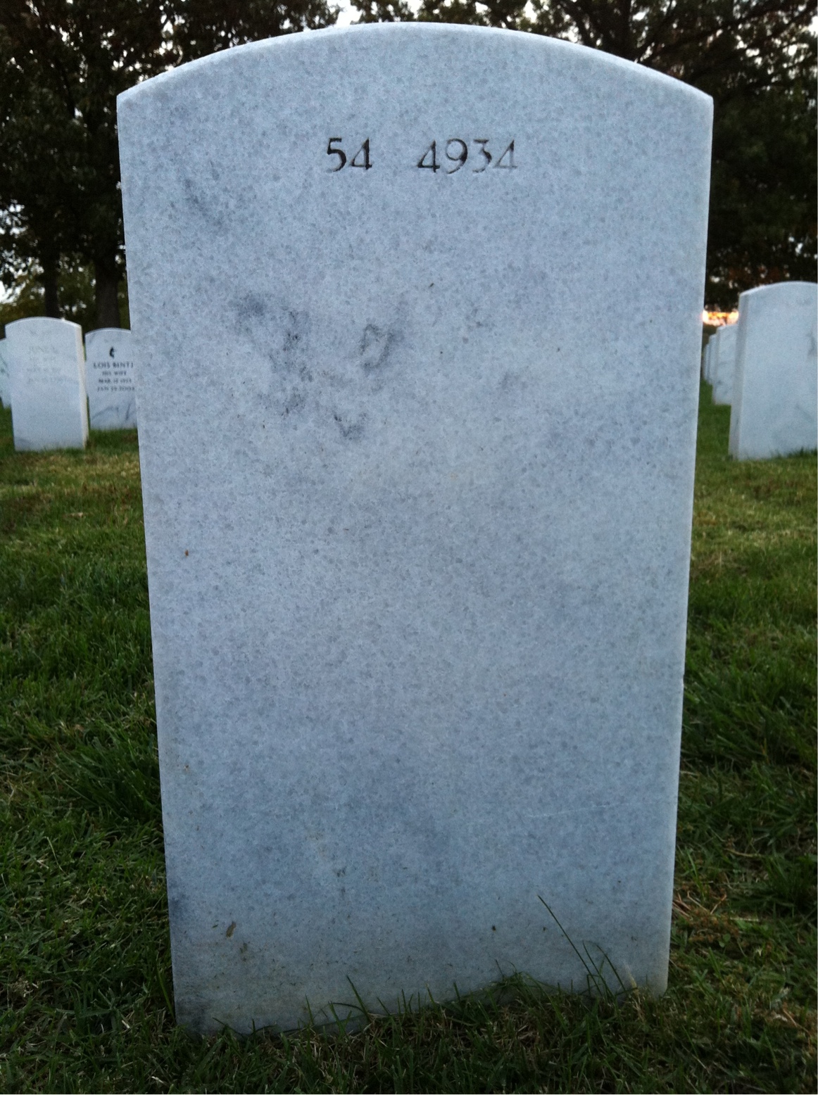 Back of headstone — Thomas H Young