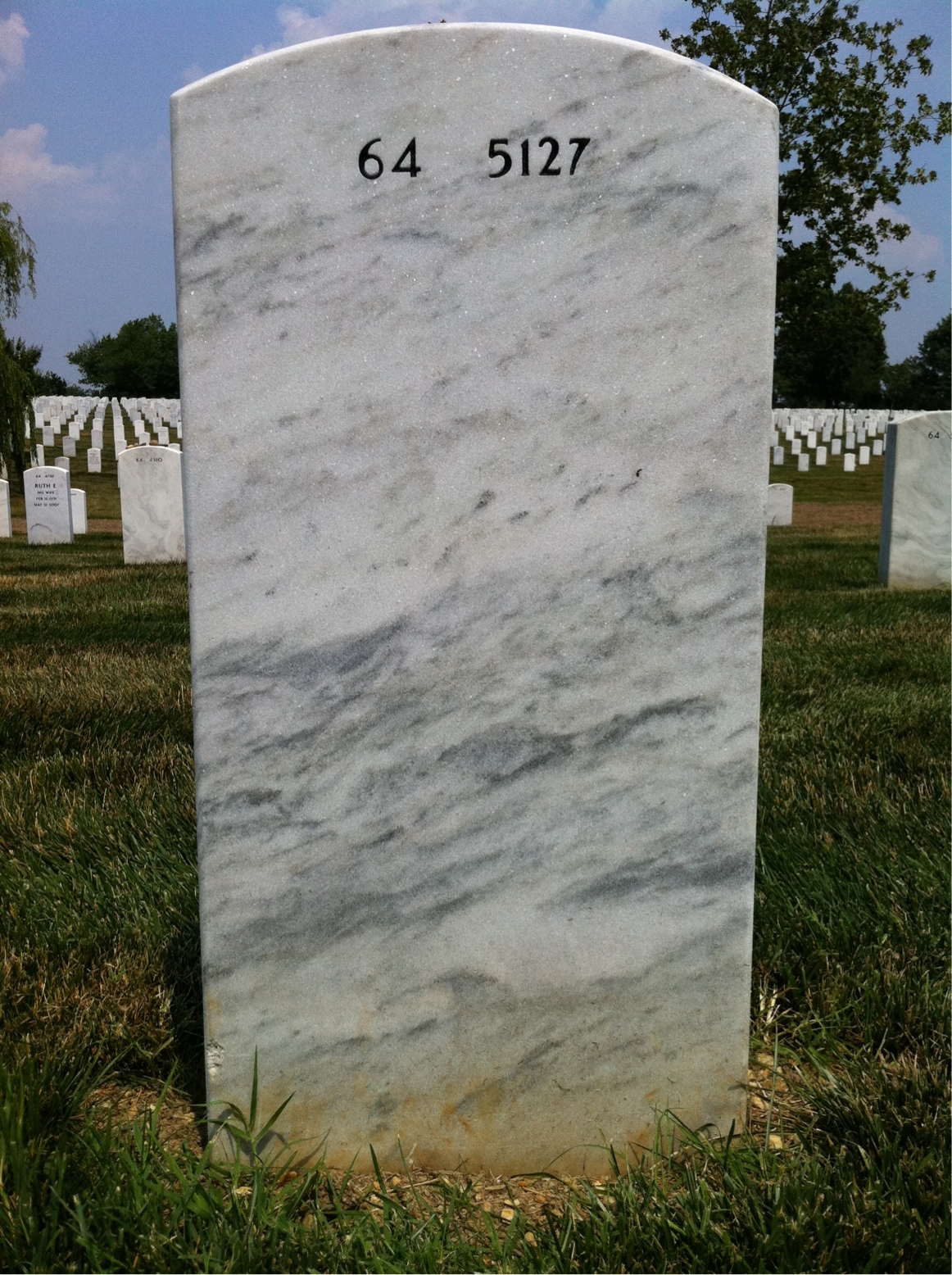 Back of headstone — Kenneth Mink