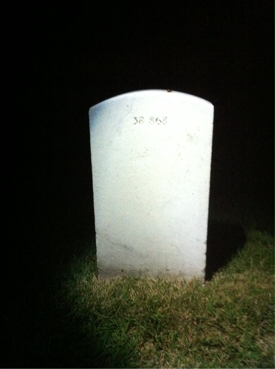 Back of headstone — Mathew Anderson