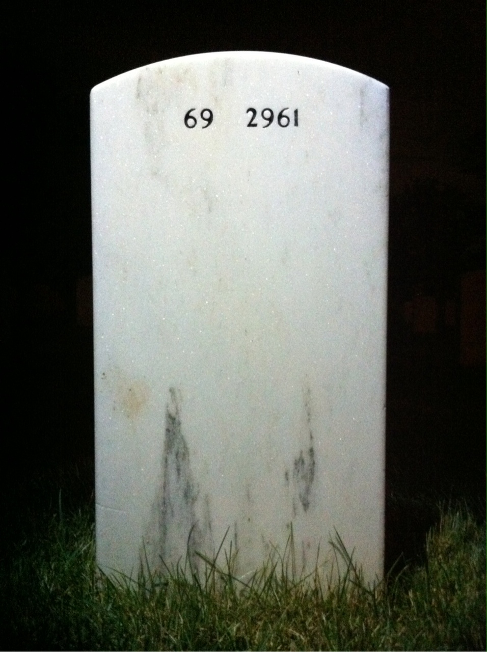 Back of headstone — Augusta Forrest