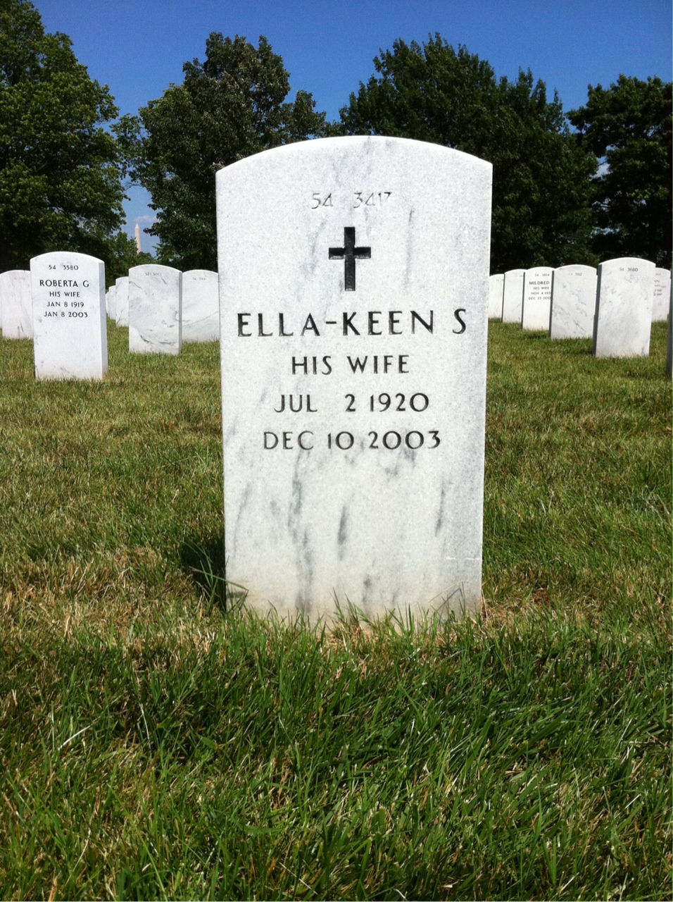 Back of headstone — Walter Gunster