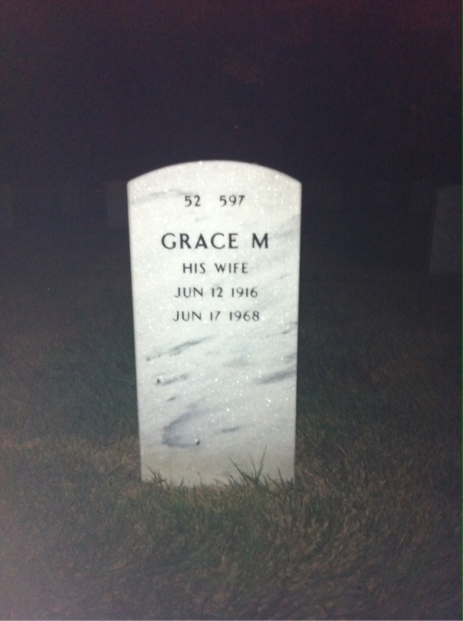 Back of headstone — Pat Stevens