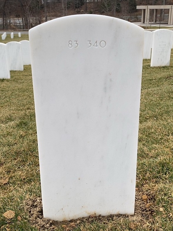 Back of headstone — James Amerman