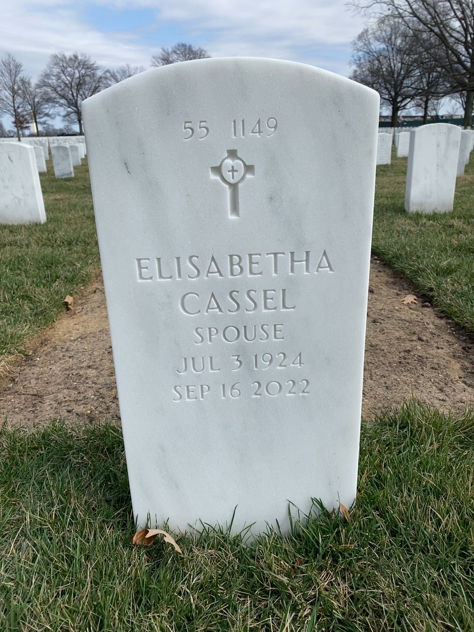 Back of headstone — Russell Baugh