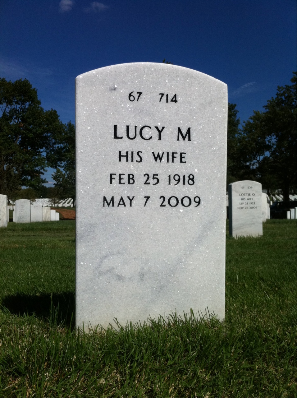 Back of headstone — Howard O'Mara